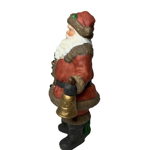 Traditions Christmas Porcelain Santa Claus Figurine Holding Bells Bag of Toys - Picture 3 of 12